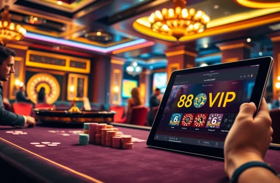 Experience the thrill of 68VIP's online gaming atmosphere, showcasing poker, roulette, and rich casino textures.