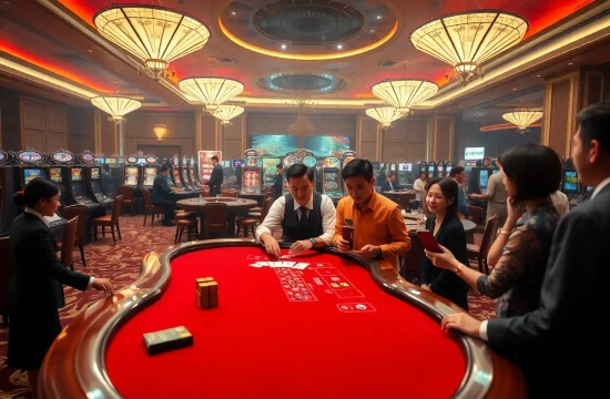 Engage in high-stakes gaming at fly88h.com, capturing the thrill of casino tables and poker chips.