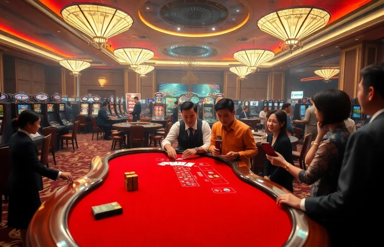 Engage in high-stakes gaming at fly88h.com, capturing the thrill of casino tables and poker chips.
