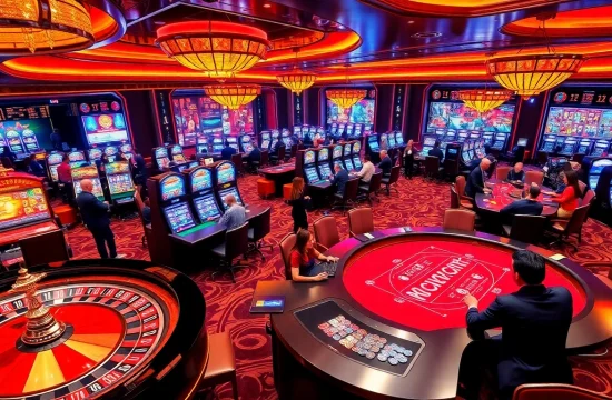 Experience thrilling gameplay at MM88 with vibrant casino tables, poker chips, and excitement.